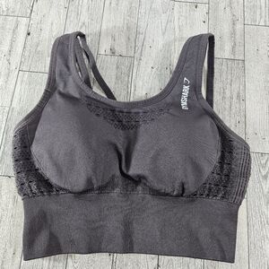 Gymshark Athletic Sports Bra Gray Lace Racerback Size XS